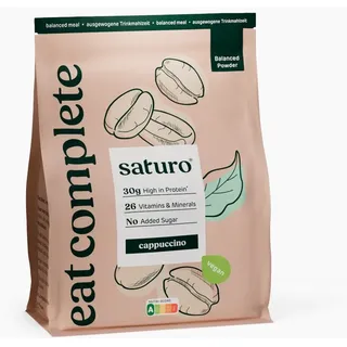 Saturo Trinkmahlzeit Cappuccino | Vegane Trinknahrung| Astronautenkost mit Protein & Nährstoffen Pulver 1400 g