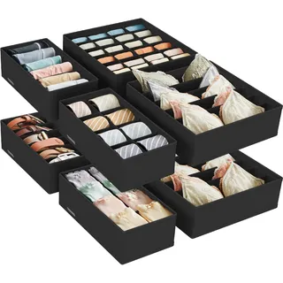 Songmics Unterwäsche-Organizer 8er Set schwarz