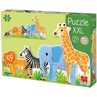 JUMBO Spiele Goula 53426 - Puzzle XXL, Tiere im Dschungel, 16 Teile