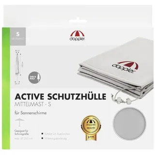 Doppler Schirmhülle , Hellgrau , Textil , 26x26x152 cm , witterungsbeständig , Sonnenschutz, Sonnenschirmhüllen