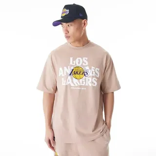 New Era Nba Cf Grphc Oversized La Lakers Kurzarm-t-shirt - Med Beige - S