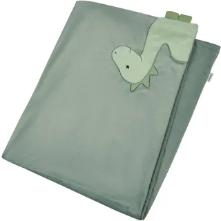 Sterntaler Babydecke Dino Rexi - Schmusedecke beidseitig verwendbar mit niedlicher Applikation - weiche Kuscheldecke Baby aus feinem Boa und Jersey - Kinder Decke, mattgrün