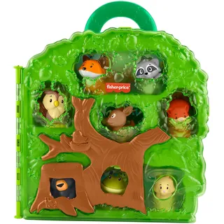 Mattel Europa B.V. Fisher-Price Little People Waldfreunde Spielzeug für Kleinkinder mit Tragekoffer, Spielset mit Tierfiguren, Rollenspiel für Kleinkinder ab 1 Jahr, HWB29