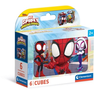 Clementoni Marvel Spidey and His Amazing Friends 6 Würfel Puzzle Kinder - Geschicklichkeitsspiel für Kinder ab 3 Jahren - Sensorik- & Motorikspielzeug 40661