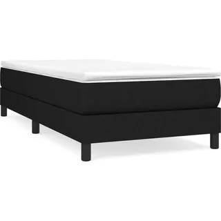 vidaXL Boxspringbett mit Matratze Schwarz 90x200 cm Stoff - Schwarz