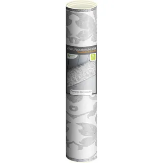 CREARREDA Teppich Läufer - Küchenläufer 120x50 cm Damastzement Vinyl rutschfest und waschbar Küchenläufer aus Vinyl, 100% Made in Italy Tepiche für Wohnzimmer, Küche