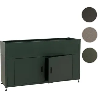 Hochbeet HWC-O85, Metallhochbeet Blumenkasten Pflanzkübel Stauraum, Metall 47kg 91x161x51cm ~ grün