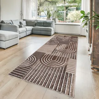 MY HOME Läufer MY HOME "Lyssandra" Gr. 11, beige (sand), B:67cm H:8mm L:230cm, Kunstfaser, Teppiche, Läufer, 3D-Effekt, softer Kurzflor, pflegeleicht, leichter Glanz, Scandi-Look