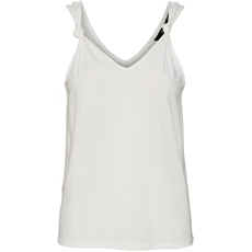Vero Moda Women's VMMARIJUNE SL Knot TOP JRS T-Shirt, Snow White, L