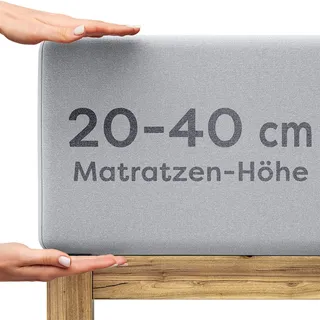 Wolkenfeld Spannbettlaken Wolkenfeld Jersey 90 x 200 - 100 x 220 cm hellgrau