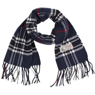 TZ Promise Karierter Kaschmir-Griff, klassischer weicher luxuriöser Winterschal für Herren und Damen, marineblau, Einheitsgröße