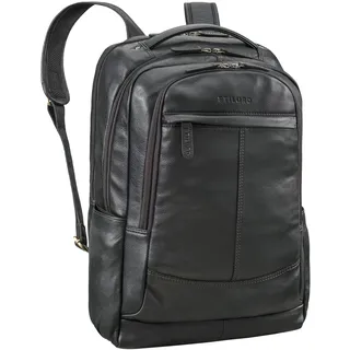 STILORD Maxim Premium XL Business Rucksack Herren Leder Vintage Lederrucksack Damen Laptop 17 bis 19 Zoll großer Uni Arbeitsrucksack viele Fächer Farbe:schwarz