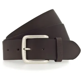MUSTANG Ledergürtel Klassische Dornschließe in leichter Used-Optik, 4 cm, braun