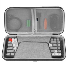 GEEKRIA 75 % Tastatur-Hülle, Hartschalen-Reisetasche für kabellose tragbare Tastatur mit 84 Tasten, kompatibel mit Keychron K2, Logitech Pop-Tasten, mechanische Tastatur, dunkelgrau, Kompakt