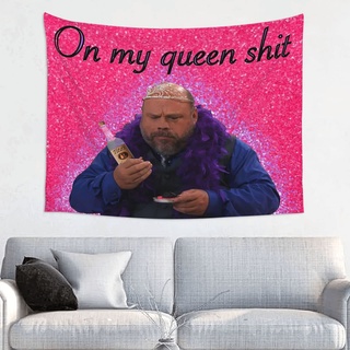 LWIEF Bertram On My Queen Tapisserie, ästhetischer Wandteppich, 73,7 x 96,5 cm, lustiger Meme-Wandteppich, Wandbehang, Kunstposter für Schlafzimmer Wohnzimmer