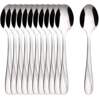 GRÄWE Kaffeelöffel aus Edelstahl, 12er Set kleine Löffel, Teelöffel 12 Stück, Dessertlöffel, Eierlöffel, spülmaschinengeeignet, Serie Stralsund