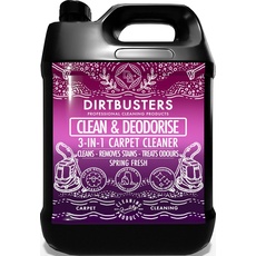 Dirtbusters 3 in 1 Teppich- und Polsterreiniger mit frischem Frühlingsduft - reinigt & desodoriert - ideal für Reinigungsmaschinen - entfernt unangenehme Gerüche - 1 x 5 Liter