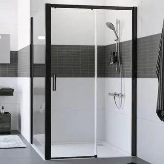 HÜPPE Classics 2 EasyEntry Viereck Gleittür 1-teilig mit festem Segment, Breite:130cm, Höhe:200cm, rechtsseitige Befestigung, C25610123322