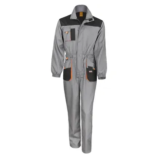 WORK-GUARD by Result - Overall für Herren/Damen Unisex FK2899 (XS Regulär) (Grau/Schwarz/Orange) - Grau