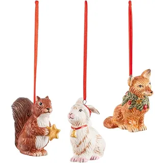 Villeroy & Boch - Nostalgic Ornaments Ornamente Waldtiere Set 3-teilig Bunt, Ornament, Baumschmuck, Weihnachtsdekorationen, Deko Weihnachten, Weihnachtsdeko, Hartporzellan, Kunststoff
