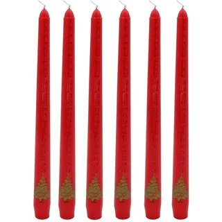 CBC Distributors Set 6 Rote Adventkerzen Zahlen Countdown Mit Tannenbaum Motiv
