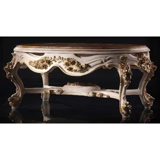 Tische Couchtisch Kaffee Wohnzimmer Tisch Italienische Möbel Barock Rokoko Neu - Weiß