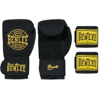 BENLEE Rocky Marciano BENLEE Boxsport Starterset aus Kunstleder Starter Set BOXGATE, Black/Yellow, 10 oz