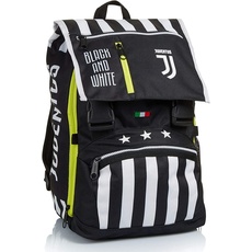 Seven Big Juventus, erweiterbarer Rucksack, gerämiger Schulranzen, Extra Volumen, für Kinder; Schule & Freizeit, Schwarz/Weiß,