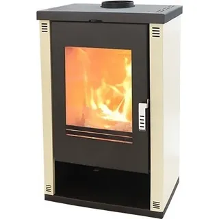 Kaminofen modern model Theia Weiß, Energieeffizienz A+ 81.20%, 9 kW, 570 x 467 x 926 mm - Weiß