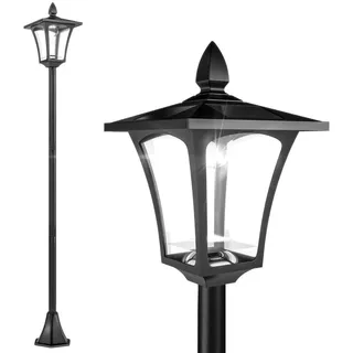 Outsunny Solar Gartenlaterne mit LED Laterne Wegleuchte 40 Lumen H160cm Schwarz , Metall , LED integrated , 18x160x18 cm , Dekoration, Laternen & Windlichter, Laternen