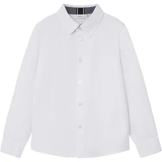 NAME IT Jungen Nkmnewsa Ls Shirt Noos Hemd, Bright White, 110