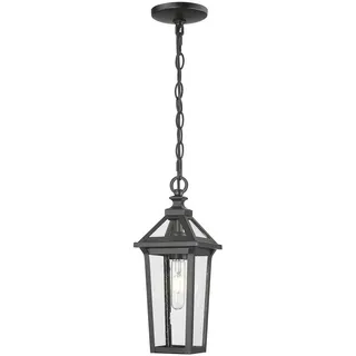 Licht-Erlebnisse Pendelleuchte Veranda Außen Alu Edelstahl Glas Schwarz E27