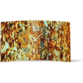 Grunge Rost Vintage Designer Wanduhr modernes Wanduhren Design leise kein ticken DIXTIME 3DS-0287 - Braun
