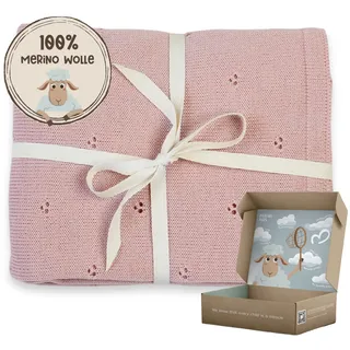 MIRARI Kids® Babydecke 100% Merinowolle - Wolldecke Baby 75 x 100 cm | Merino Decke aus Wolle, Einschlagdecke Babyschale, Kinderwagen Winter, Erstausstattung Neugeborene, Geschenk Geschenkbox