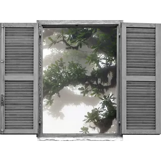 Queence Wandtattoo »Asiatischer Baum« Wandsticker, Wandbild, selbstklebend, 3D, Fenster, bunt