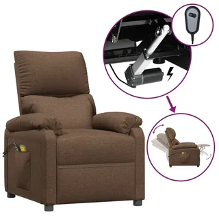 vidaXL Massagesessel Elektrisch Braun Stoff - Braun