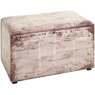 Truhenbank , Multicolor , Textil, Holzwerkstoff , Zeitung , 65x42x40 cm , Kleinmöbel, Truhen, Truhenbänke