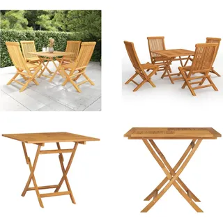 vidaXL 5 tlg. Garten Essgruppe Massivholz Teak - Garten-Essgruppe - Garten-Essgruppen - Gartenmöbel-Set - Gartenmöbel-Sets - Braun