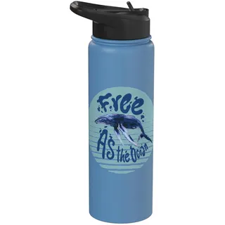 Wale im Ozean Schützt unser Meer Sauber halten kein Plastik Stainless Steel Insulated Water Bottle
