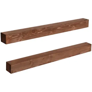 [en.casa] Wandregal-Set 2 Tlg. Munkebo , Naturfarben , Holz , Kiefer , 100x9x9 cm , Wohnzimmer, Regale, Wandregale