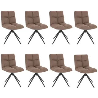 HOME DELUXE - Esszimmerstuhl NODA - 8er Set, Farbe: Samt Grau - 360 Grad drehbar, weiche Polsterung, bis 120 kg belastbar I Küchenstuhl Speisestühle Esszimmerstühle - Grau