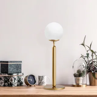 Opviq, Vintage Tischlampe mit Metallkörper, Glasabdeckung, 18 x 18 x 52 cm | Kabel 200 cm, E14 Fassung, max. 40 W | Modernes, skandinavisches Design für stilvolle Räume.