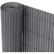 Bild Ribelli® PVC Sichtschutzmatte Sichtschutzzaun Sichtschutz Zaun Balkon Windschutz (100 x 300 cm, Anthrazit)