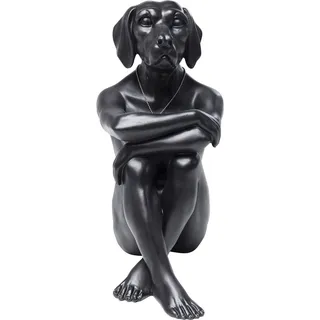 Kare Design Deko Figur Dog Marc, Schwarz, Deko Objekt, Deko Skulptur, Tischdekoration, Hundemotiv, Wohnzimmer, Flur, Büro, 33x26x17 cm (H/B/T)
