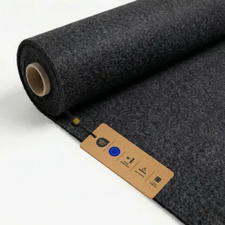 LOMIQ Filz ULTRAFLEX 100x200 cm, Schwarz, Filzstoff Meterware, 300 g/m2, Innenraumverkleidung Bezugsstoff Flexibel, Bastelfilz Superflex, Antistatisch Filzmatte für Camper Wohnmobil Auto VW T4 T5 T6