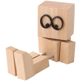 nplaseta Wackelnder Holzmann, Schüttelnde Holzmann-Figur, Charmante kleine Holzfigur, wackelfigur Auto, schüttelmann aus Holz, lustige Wackelkopf-Autodekoration