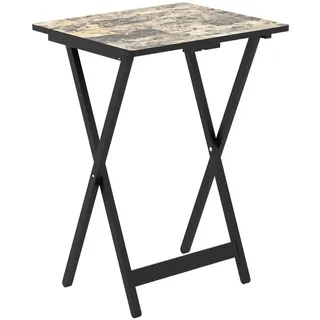 Costway Gartentisch 48 x 40 x 67 cm Schwarz