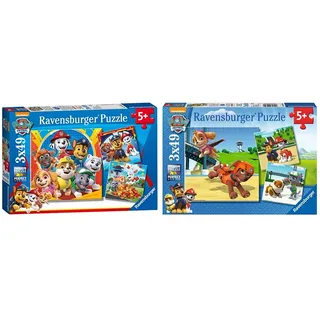 Ravensburger 5048 Paw Patrol 3 x 49 Teile Puzzle für Kinder ab 5 Jahren, 0 & Kinderpuzzle 09239 - Team auf 4 Pfoten - 3 x 49 Teile