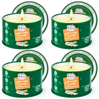 Citronella Kerzen Outdoor,4Stück Citronella Kerze Draußen 120Std Brenndauer