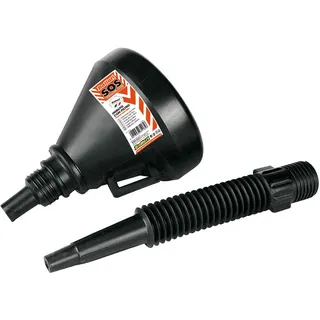 Bottari Trichter mit Sieb und flexiblem Einfüllschlauch Schwarz